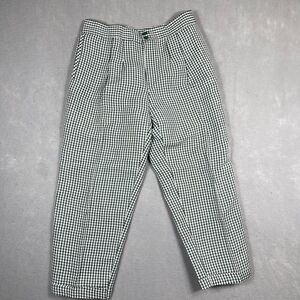 Giorgio di Sant’Angelo Pants Womens 6 Green Plaid Linen Cropped VTG Trousers